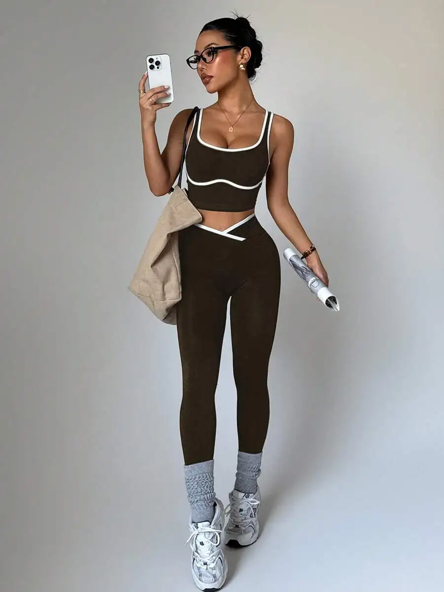 Womens Seamless Colorblock Yoga Set Sports Bra And Leggings Workout Fitness Two Piece Outfit
Womens Seamless Colorblock Yoga Set Sports Bra And Leggings Workout Fitness Two Piece Outfit