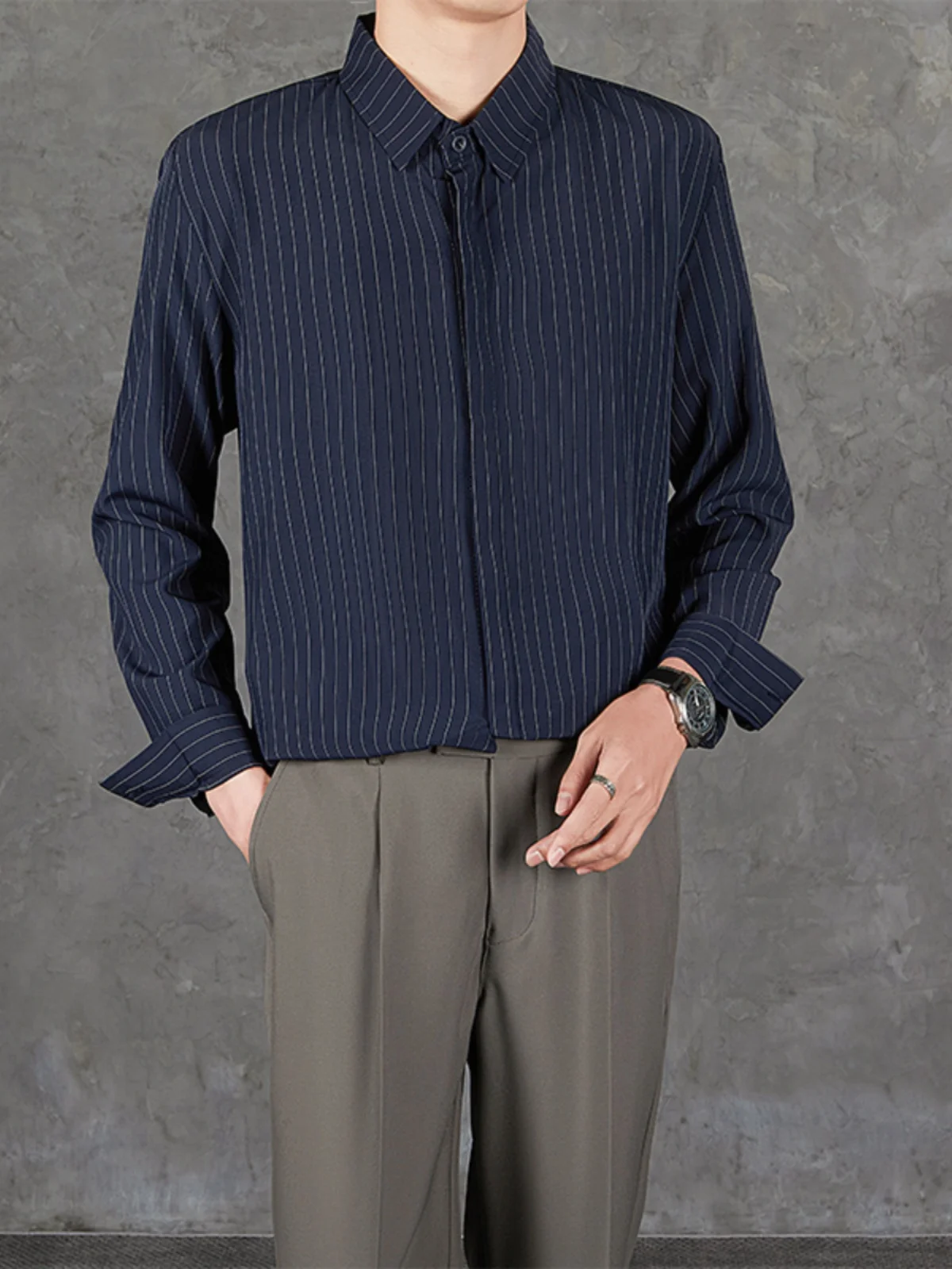 Iron-Free Anti-Wrinkle Men's Long Sleeve Striped Shirt Casual Business Spring Autumn 2024 New Style Trendy Standard Fit
Iron-Free Anti-Wrinkle Men's Long Sleeve Striped Shirt Casual Business Spring Autumn 2024 New Style Trendy Standard Fit