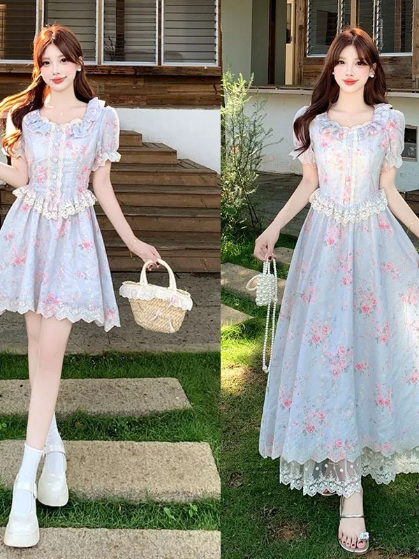 plus Size Women's Gentle Style Square Collar Floral Short Sleeve Dress Summer New Waist Cinching A-Line Skirt Korean Style Co...
plus Size Women's Gentle Style Square Collar Floral Short Sleeve Dress Summer New Waist Cinching A-Line Skirt Korean Style Co...