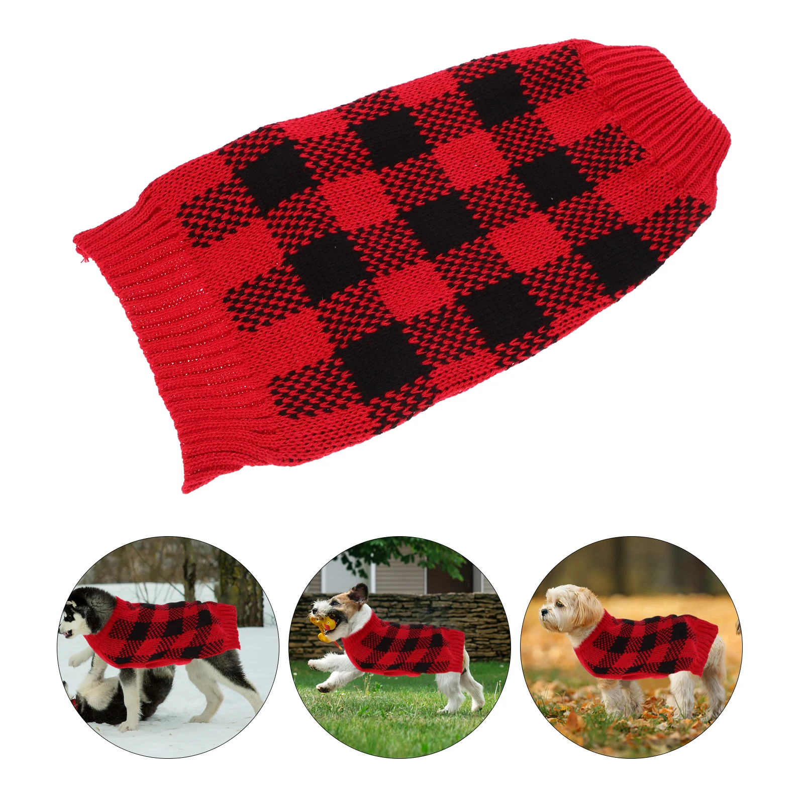 Pet Dog Sweater Plaid Knitting Warm Clothes High Collar Elastic Vest Red Small Breeds Winter Outfit Puppy Fashion Photo
Pet Dog Sweater Plaid Knitting Warm Clothes High Collar Elastic Vest Red Small Breeds Winter Outfit Puppy Fashion Photo