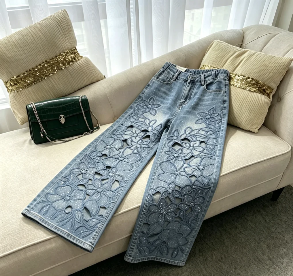 2026 New Spring Summer Fashion Wide Leg Jeans Women All-match High Waist Elegant Hollow Out Embroidery Diamonds Straight Pants
2026 New Spring Summer Fashion Wide Leg Jeans Women All-match High Waist Elegant Hollow Out Embroidery Diamonds Straight Pants