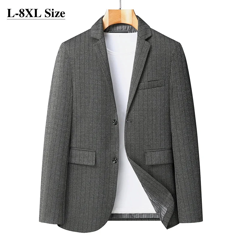 Casual Men's Blazer Coats Fashion Two Buttons Classic Stripe Business Formal Dress Autumn Loose Plus Size Suit Jacket Black Grey
Casual Men's Blazer Coats Fashion Two Buttons Classic Stripe Business Formal Dress Autumn Loose Plus Size Suit Jacket Black Grey