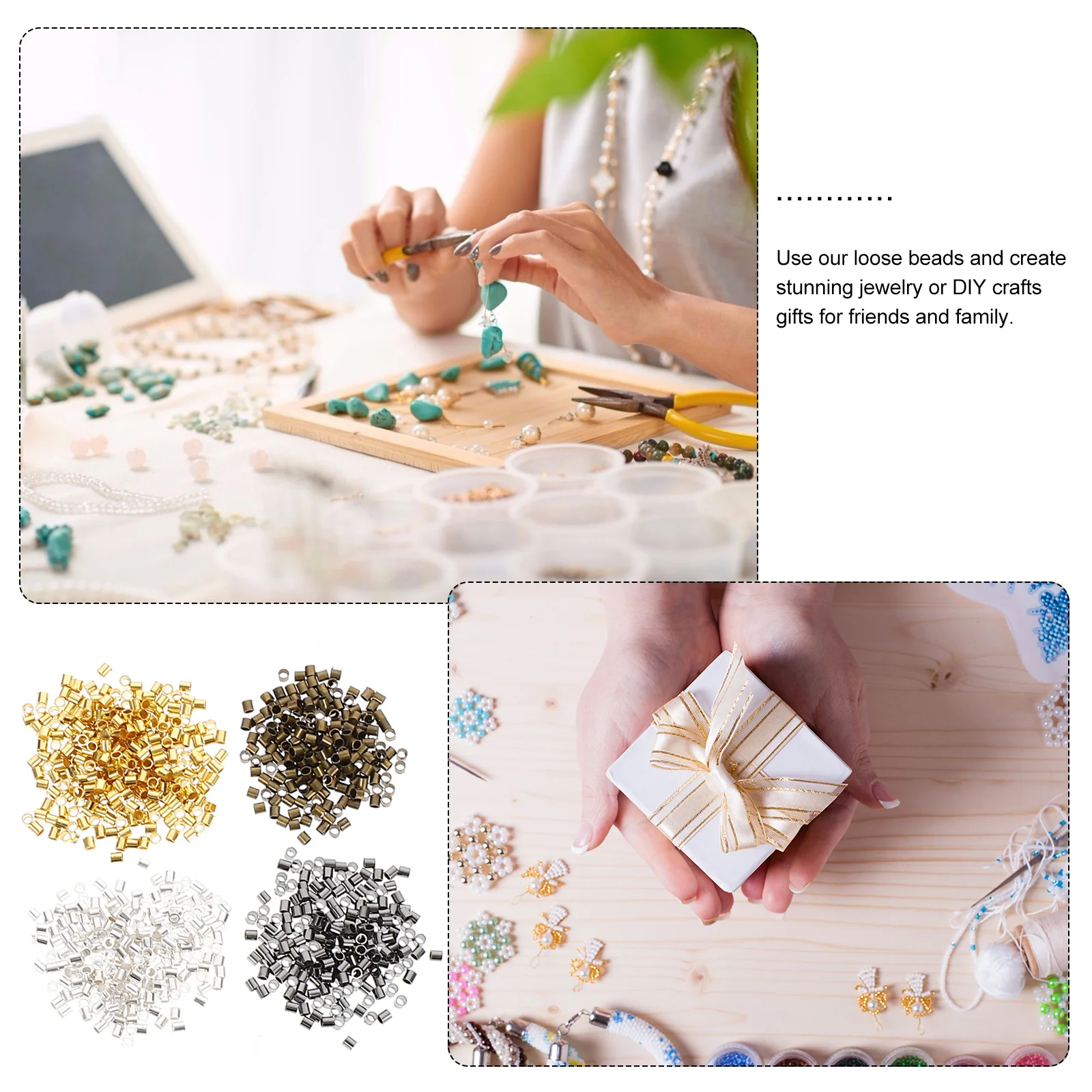 2000Pcs Copper Crimping Beads DIY Jewelry Making Tube Spacer Loose Beads for Bracelet Necklace Keychain DIY Craft
2000Pcs Copper Crimping Beads DIY Jewelry Making Tube Spacer Loose Beads for Bracelet Necklace Keychain DIY Craft