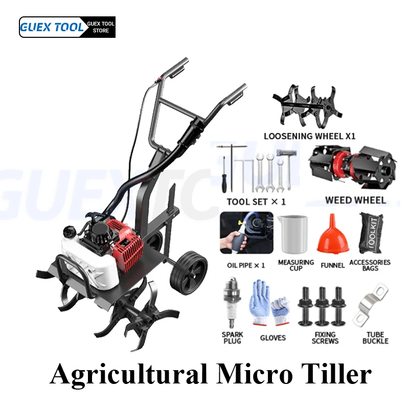 Micro Tiller Small Agricultural Gasoline Rotary Tiller Household Agricultural Gardening Tools Micro Tillage Machine 8800W 1200mL
Micro Tiller Small Agricultural Gasoline Rotary Tiller Household Agricultural Gardening Tools Micro Tillage Machine 8800W 1200mL