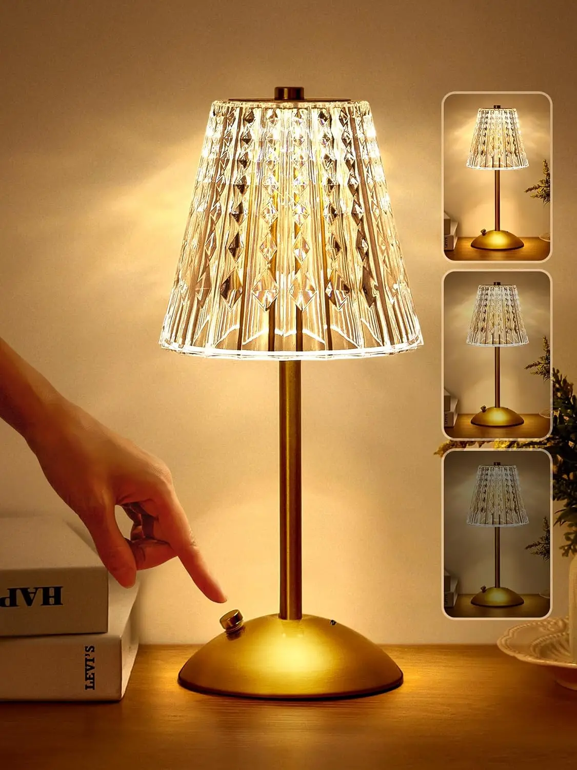 Crystal LED Table Lamp Touch Sensor Dimming Rechargeable Desk Lamp 3 Colors Bedside Lamp Bar Hotel Decoration Night Light
Crystal LED Table Lamp Touch Sensor Dimming Rechargeable Desk Lamp 3 Colors Bedside Lamp Bar Hotel Decoration Night Light