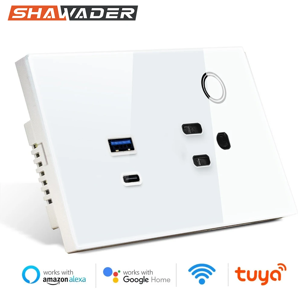 Shawader WIFI Tuya Smart Wall Socket US Plug USB TYPE-C 30W Outlet 15A Power Touch Wireless Voice Remote by Alexa Google Home
Shawader WIFI Tuya Smart Wall Socket US Plug USB TYPE-C 30W Outlet 15A Power Touch Wireless Voice Remote by Alexa Google Home