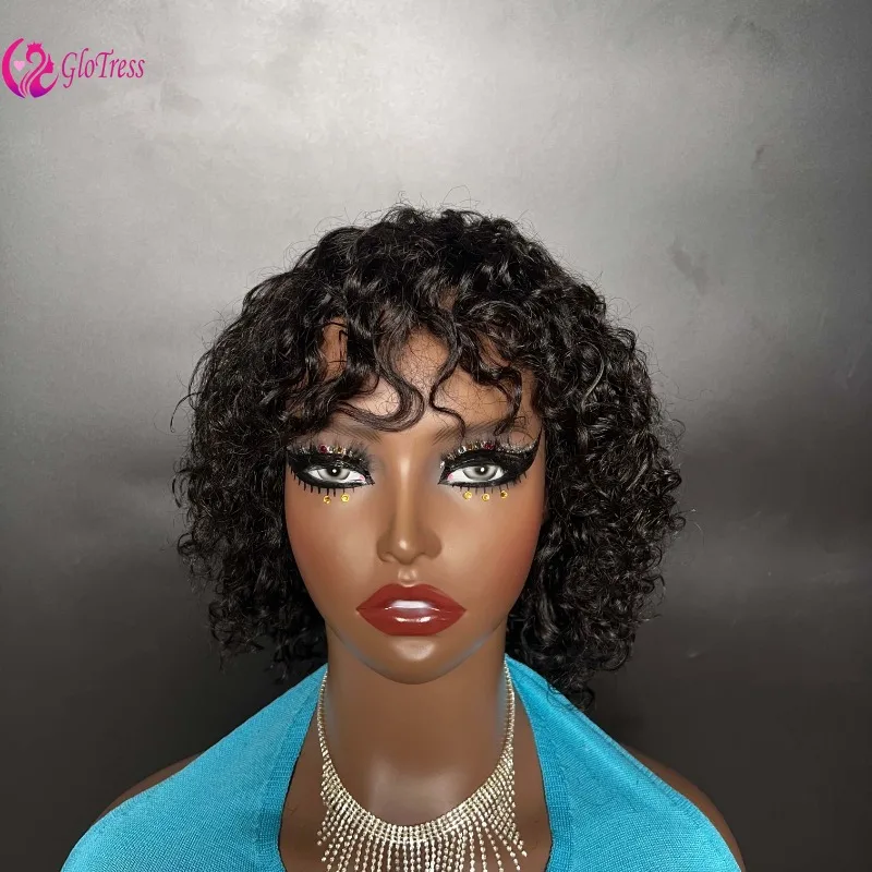 200% Density 12A Short Water Curly Human Hair Wigs with Bangs Brazilian Virgin Remy Full Mechanism Natural Look Comfortable
200% Density 12A Short Water Curly Human Hair Wigs with Bangs Brazilian Virgin Remy Full Mechanism Natural Look Comfortable
