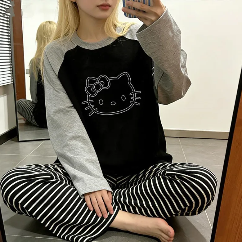 Hello Kitty Popular Pajamas Lady Set School Pyjamas Autumn Long Sleeves Pant Nightwear Casual Home Clothes Cute Kawaii Cartoon
Hello Kitty Popular Pajamas Lady Set School Pyjamas Autumn Long Sleeves Pant Nightwear Casual Home Clothes Cute Kawaii Cartoon