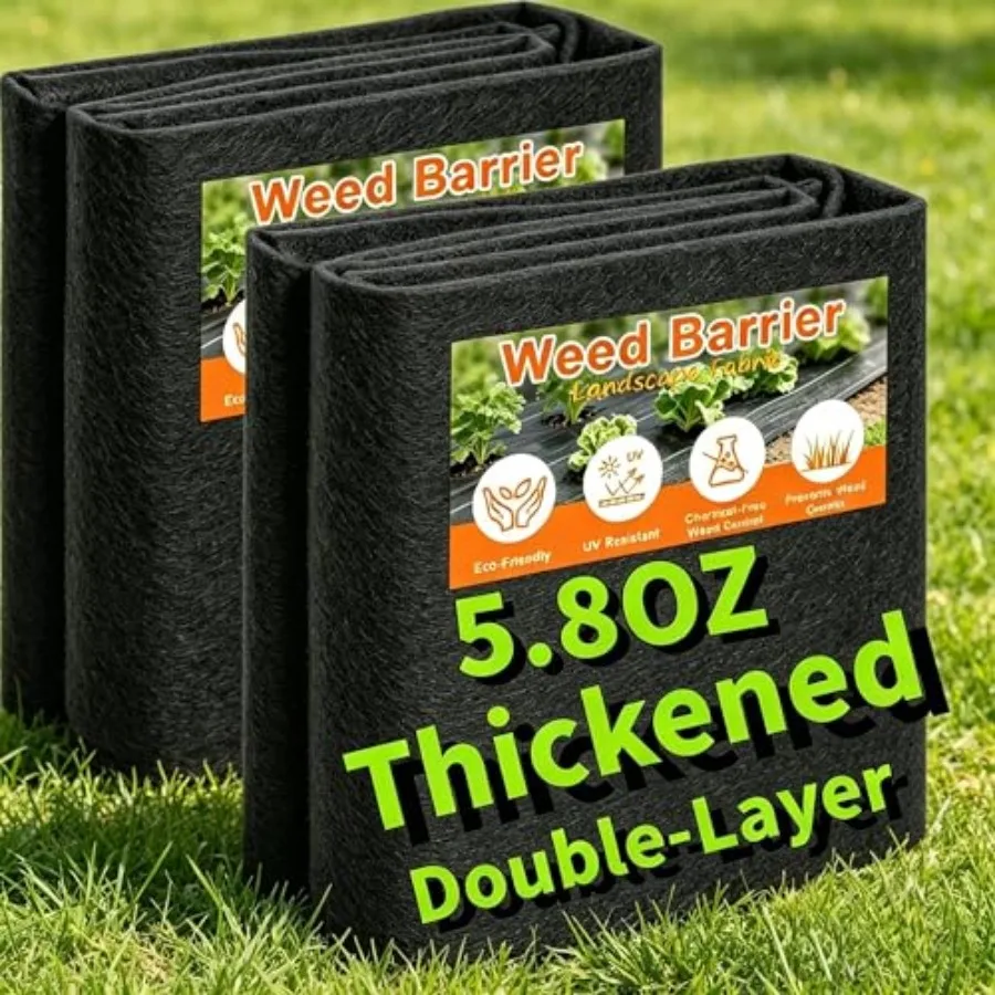 AMAGABELI 5.8oz 4Feet x 100Feet Weed Barrier Landscape Fabric Double Layer Garden Cloth Heavy Duty Weed Control Blocker Mat Gar
AMAGABELI 5.8oz 4Feet x 100Feet Weed Barrier Landscape Fabric Double Layer Garden Cloth Heavy Duty Weed Control Blocker Mat Gar