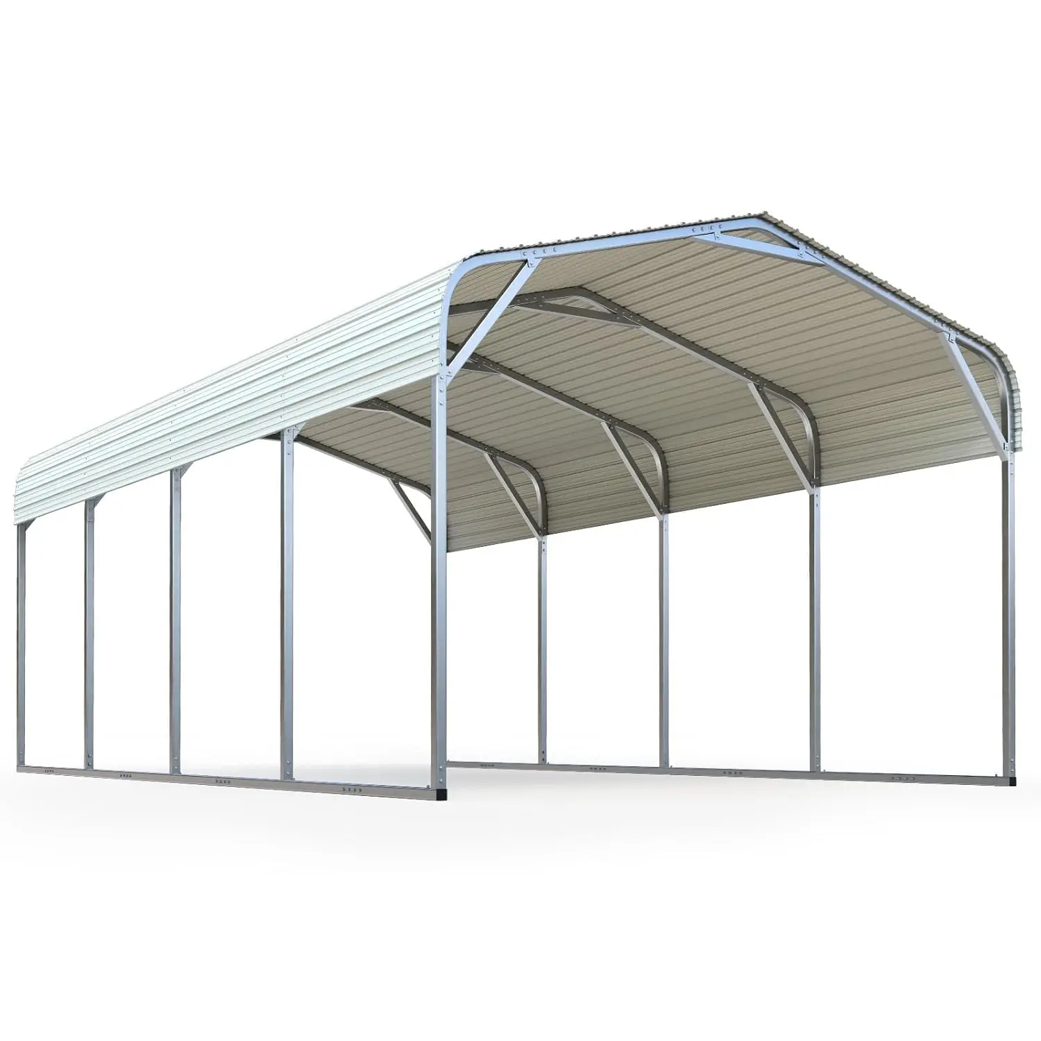 12x20 ft Metal Roof Carport Kits Hard Top Garage Heavy Duty Steel Car Canopy, White, Customized
12x20 ft Metal Roof Carport Kits Hard Top Garage Heavy Duty Steel Car Canopy, White, Customized