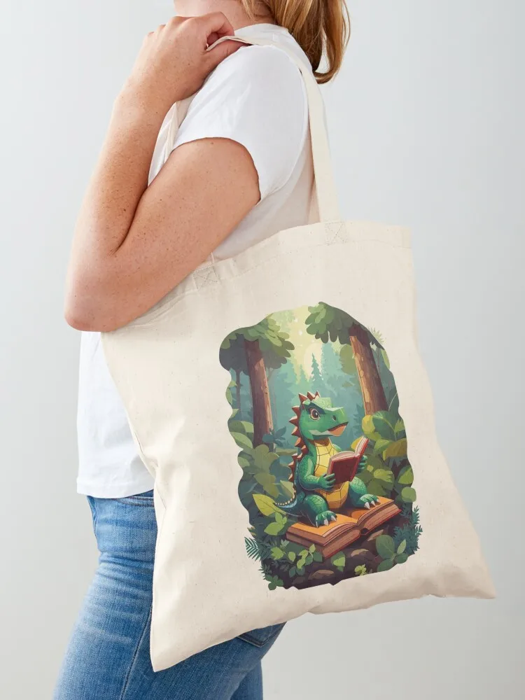 Dinosaur Reading Book In Forest Tote Bag reusable shopping bag Women's tote bag Eco tote woman
Dinosaur Reading Book In Forest Tote Bag reusable shopping bag Women's tote bag Eco tote woman