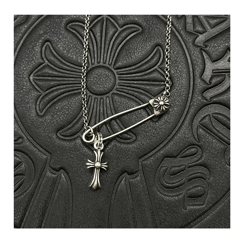 Accessories Thai Silver Retro Double Cross Pin Necklace Buckle Pin Premium Sense Autumn and Winter Collarbone Chain Mix and Matc
Accessories Thai Silver Retro Double Cross Pin Necklace Buckle Pin Premium Sense Autumn and Winter Collarbone Chain Mix and Matc