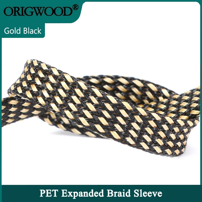 1~50m Gold-Black PET Braid Sleeve 2~40mm High Density Insulated Wire Protector Snake Skin Cable Wrap Sheath
1~50m Gold-Black PET Braid Sleeve 2~40mm High Density Insulated Wire Protector Snake Skin Cable Wrap Sheath