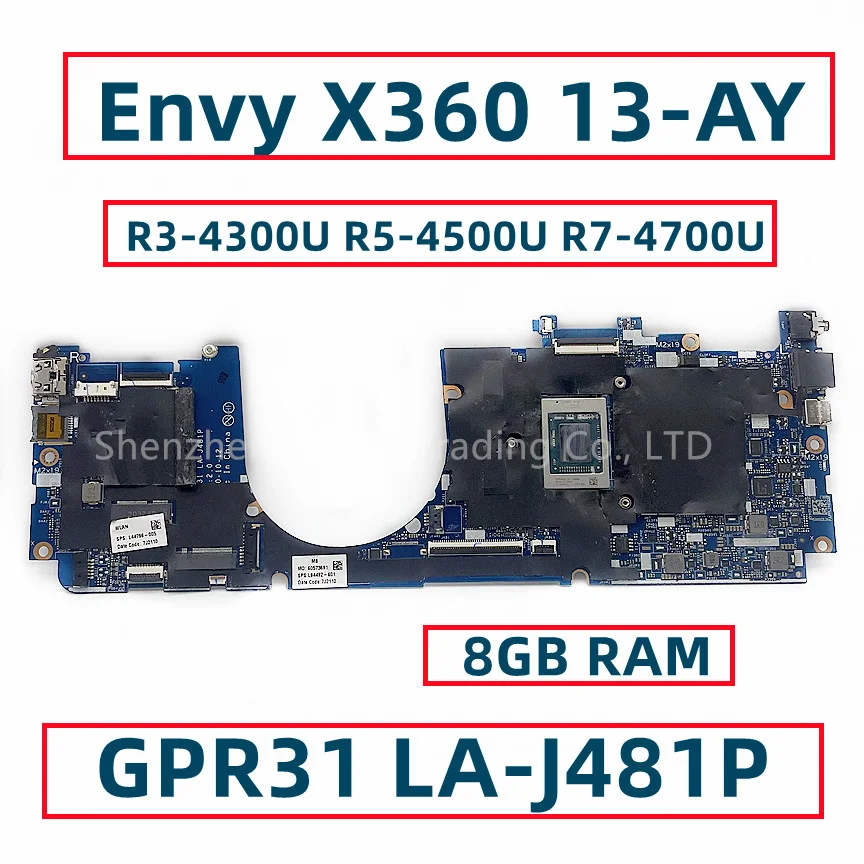 Материнская плата GPR31 для ноутбука HP Envy X360 13-AY, LA-J481P R3-4300U, 8 Гб ОЗУ, DDR4, R5-4500U
Материнская плата GPR31 для ноутбука HP Envy X360 13-AY, LA-J481P R3-4300U, 8 Гб ОЗУ, DDR4, R5-4500U