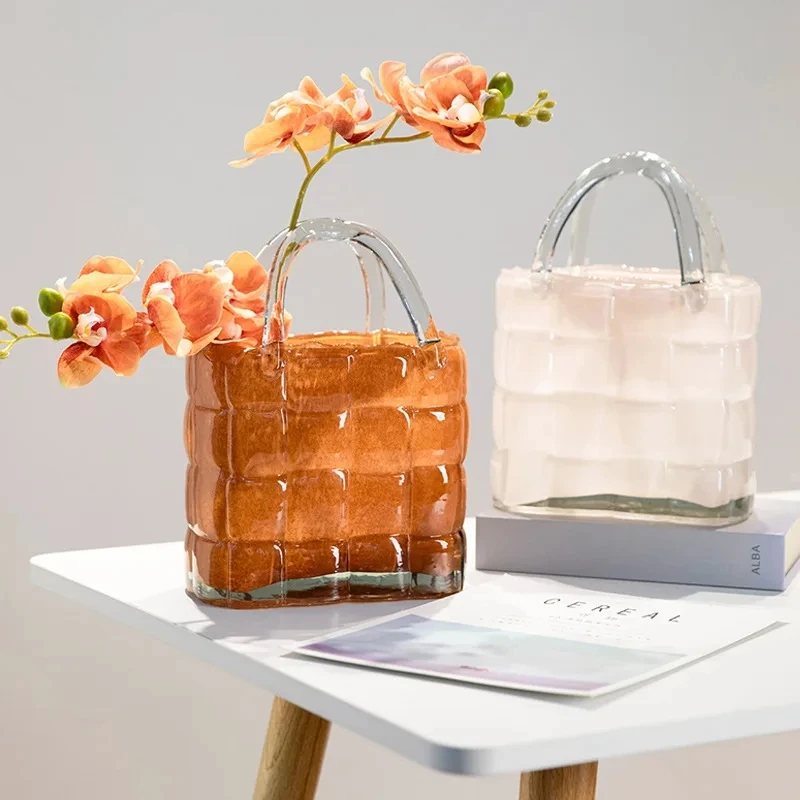 Clear Glass Vase Handbag Shape Haft Flower Vase Fish Tank Hydroponics Terrarium Flower Pot Home Decoration Accessories Vases
Clear Glass Vase Handbag Shape Haft Flower Vase Fish Tank Hydroponics Terrarium Flower Pot Home Decoration Accessories Vases