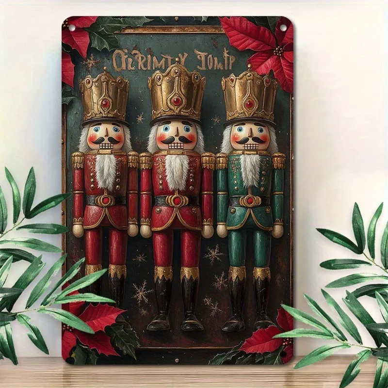Nutcracker Motif Aluminum Metal Wall Decor with Ornate Crowns, Great for Christmas Inspired Home Interiors, Decorative Poster
Nutcracker Motif Aluminum Metal Wall Decor with Ornate Crowns, Great for Christmas Inspired Home Interiors, Decorative Poster