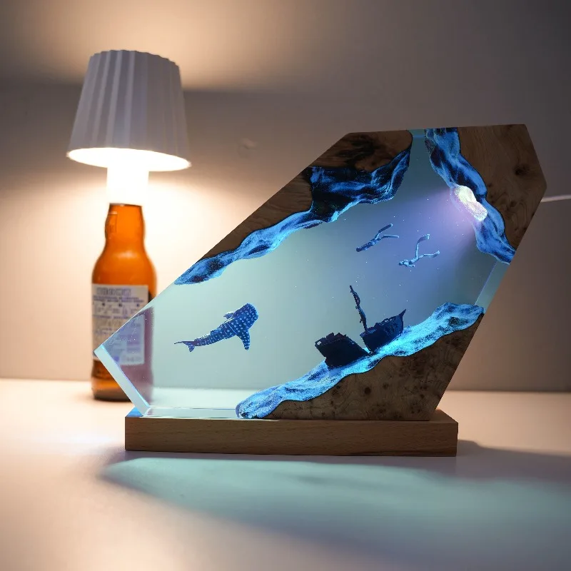Shark Resin Lamp ,USB Powered Resin Ocean Night Light with Wooden Base, Shark Decor Ornament for Home Offic Gifts for Him & Her
Shark Resin Lamp ,USB Powered Resin Ocean Night Light with Wooden Base, Shark Decor Ornament for Home Offic Gifts for Him & Her