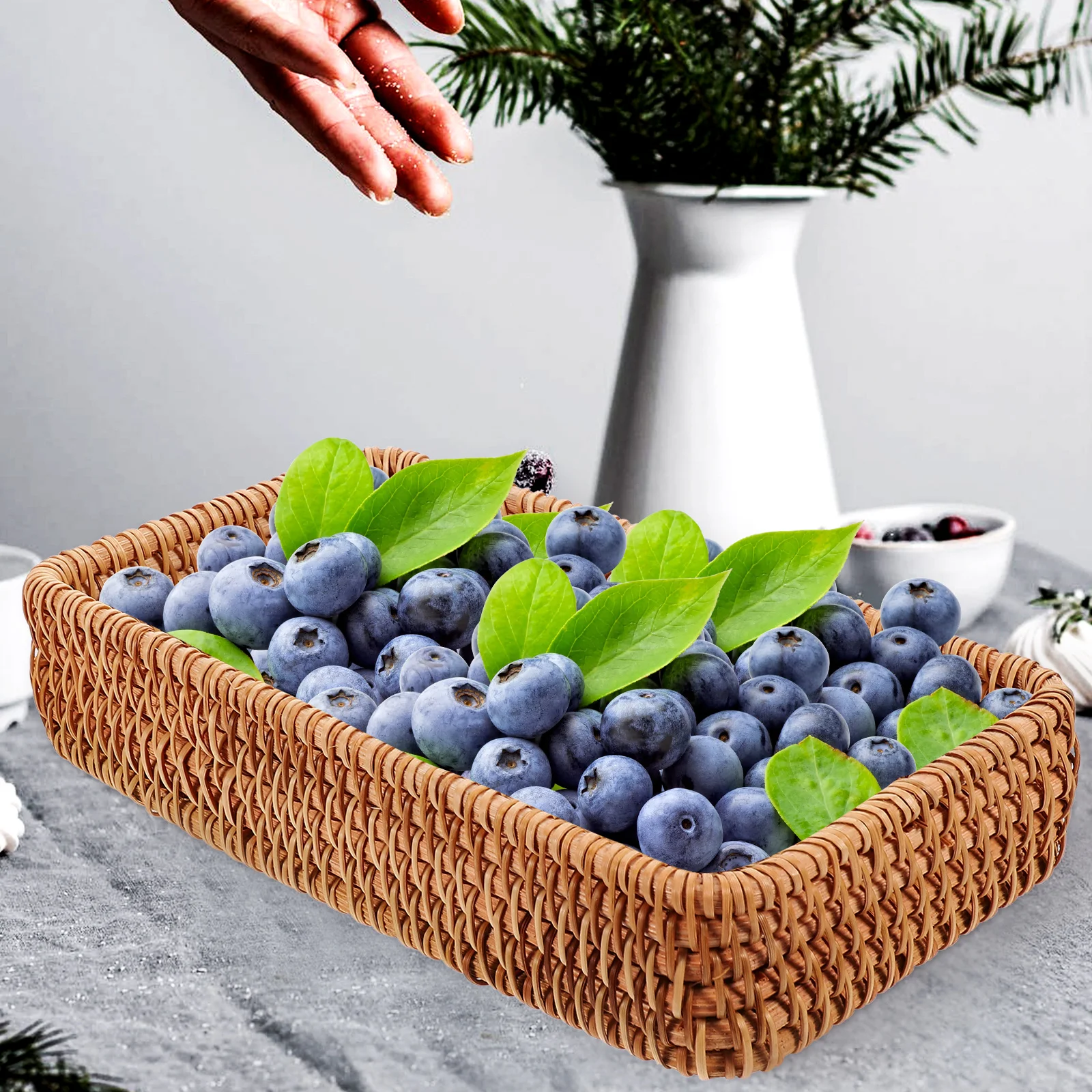 Rattan Woven Bread Basket Storage Snack Fruit Vegetable Organizer Portable Picnic Sundries Container Rustic Farmhouse Decorative
Rattan Woven Bread Basket Storage Snack Fruit Vegetable Organizer Portable Picnic Sundries Container Rustic Farmhouse Decorative