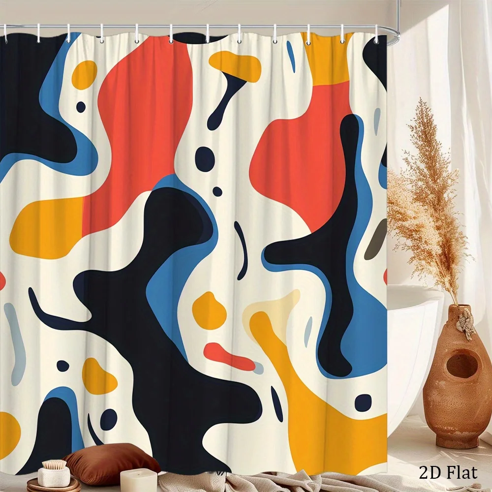 Abstract Art Shower Curtain 1pc Bold Red, Blue & Orange Fluid Shapes on Cream, Modern Vibrant Design for Artistic Bathroom Decor
Abstract Art Shower Curtain 1pc Bold Red, Blue & Orange Fluid Shapes on Cream, Modern Vibrant Design for Artistic Bathroom Decor