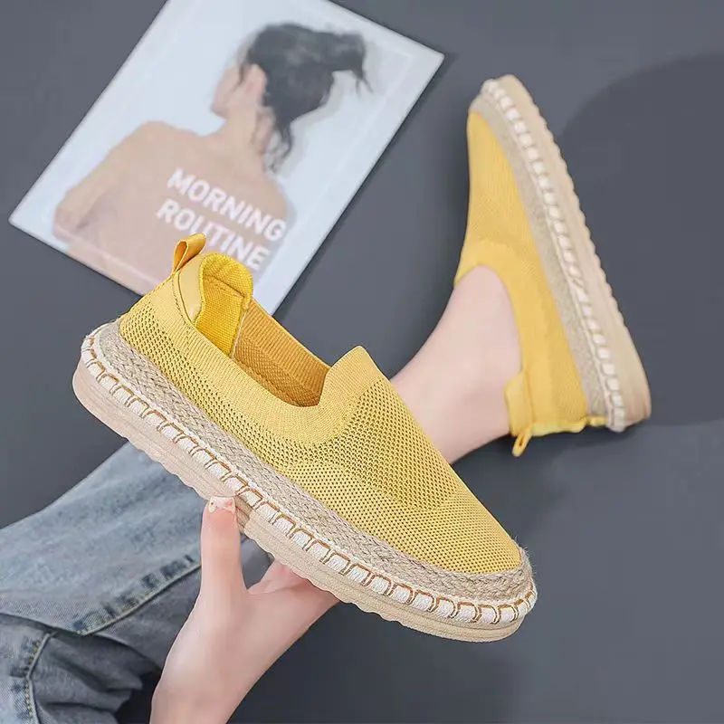 Woman's New Summer Mesh Flat Sole Casual Nude Shoes Soft Sole Non Slip Breathable Linen Woven Shoe Slip-In Loafers Shoes
Woman's New Summer Mesh Flat Sole Casual Nude Shoes Soft Sole Non Slip Breathable Linen Woven Shoe Slip-In Loafers Shoes