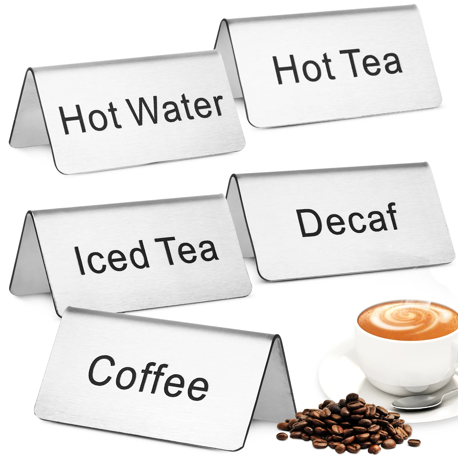 5 Pcs Stainless Steel Table Sign Beverage Display Signs Drinks Coffee Buffet for Food Tea Station Hot
5 Pcs Stainless Steel Table Sign Beverage Display Signs Drinks Coffee Buffet for Food Tea Station Hot