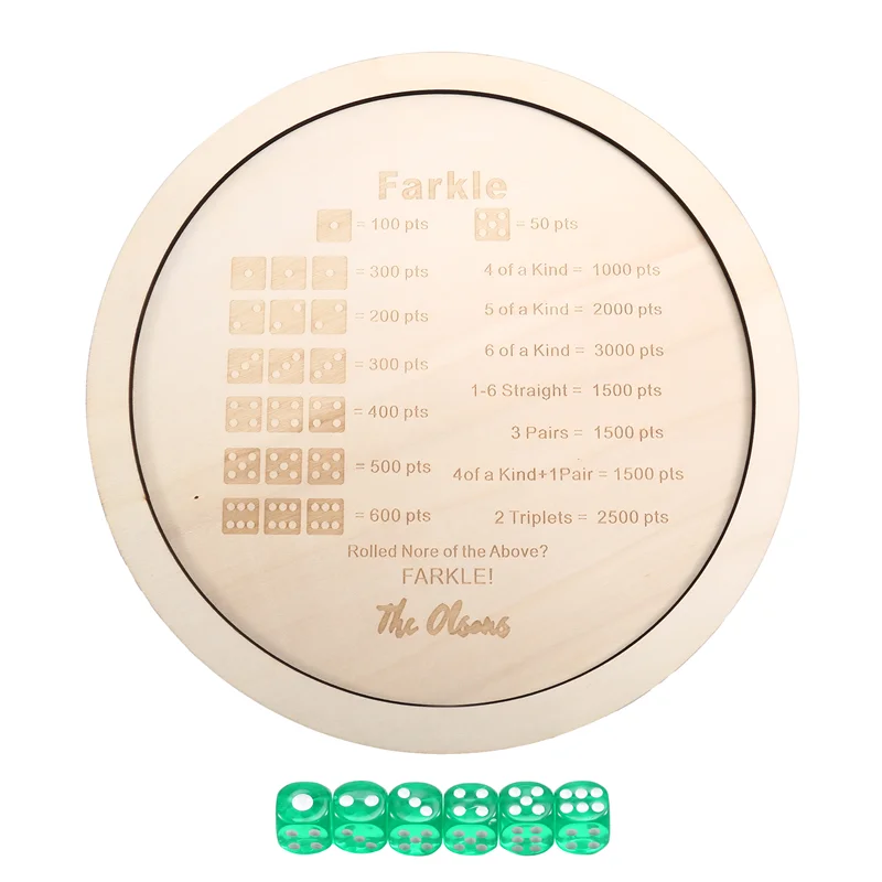 ODIES-Farkle Dice Tray Farkle Классическая игра в кости с подносом Классическая семейная игра 30 см 
ODIES-Farkle Dice Tray Farkle Классическая игра в кости с подносом Классическая семейная игра 30 см