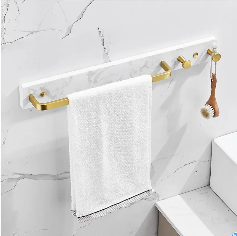 Light Luxury Ins Marble Towel Rack Brushed Gold Towel Holder Space Aluminum Towel Bar with Hook Bathroom Accessories Suit
Light Luxury Ins Marble Towel Rack Brushed Gold Towel Holder Space Aluminum Towel Bar with Hook Bathroom Accessories Suit