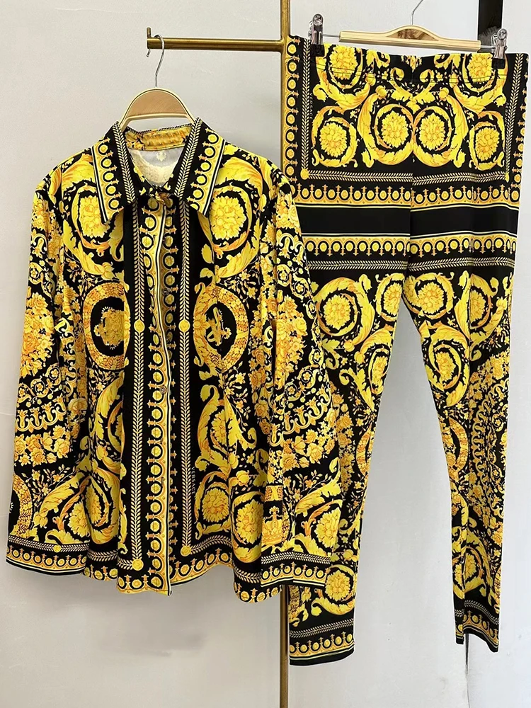 2025 printed lapel long sleeve loose shirt spring women's new two-piece suit+elastic waist elastic feet pants fashion suit
2025 printed lapel long sleeve loose shirt spring women's new two-piece suit+elastic waist elastic feet pants fashion suit