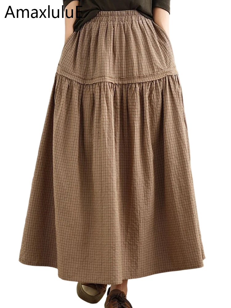 AmaxluluE Designer Fall Luxury Clothes Womens Fashion Loose Plaid Skirts Ladies Elegant Vintage Casual Classic Cotton Streetwear
AmaxluluE Designer Fall Luxury Clothes Womens Fashion Loose Plaid Skirts Ladies Elegant Vintage Casual Classic Cotton Streetwear