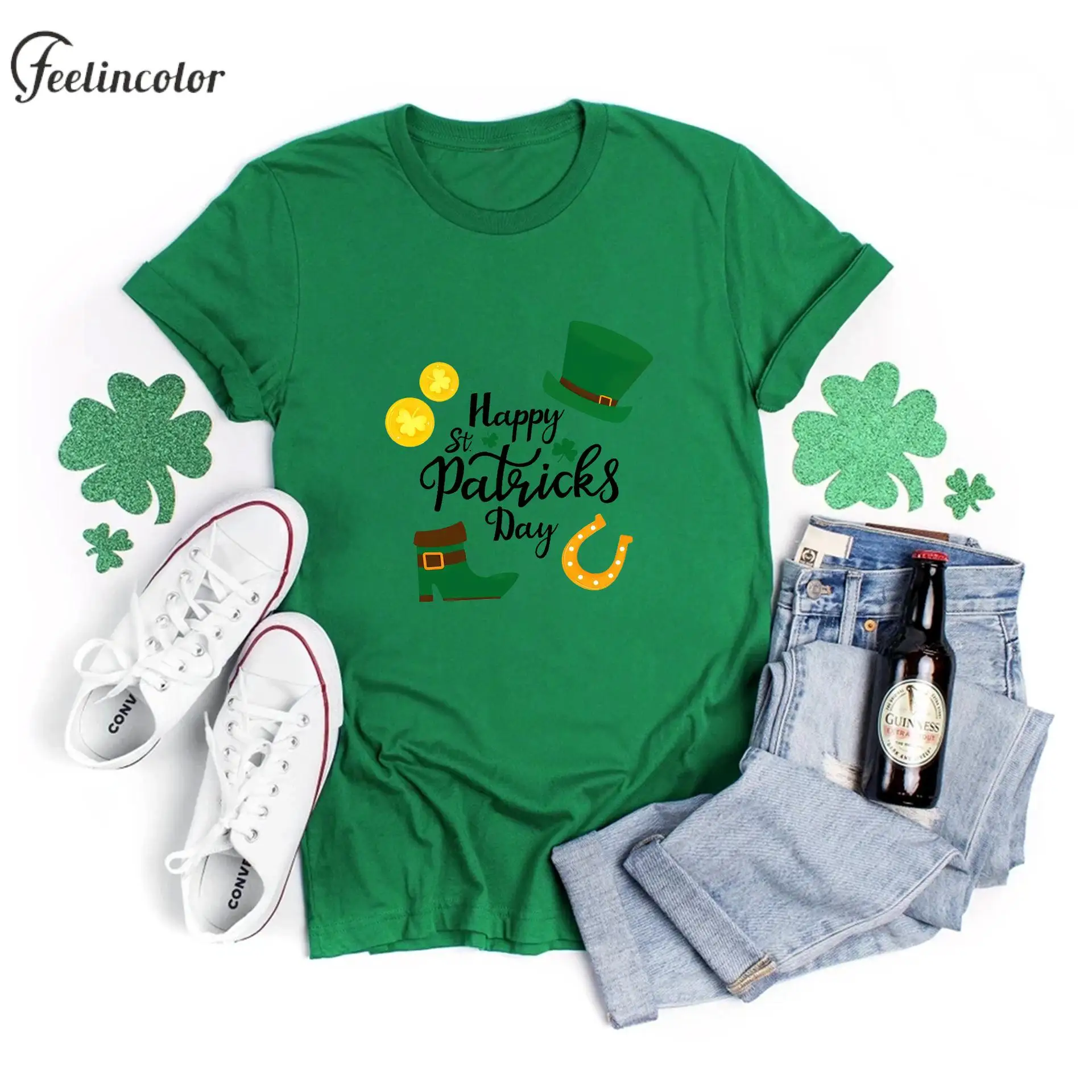 St. Patrick's Day Lucky Shirt Women Men Green Clover Printed Top Holiday Party Tee Shirt Adult O-neck Casual Streetwear Clothing
St. Patrick's Day Lucky Shirt Women Men Green Clover Printed Top Holiday Party Tee Shirt Adult O-neck Casual Streetwear Clothing