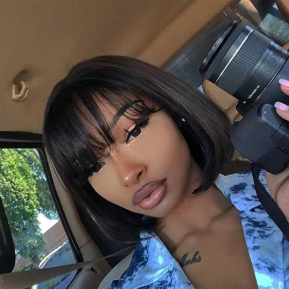 Бразильские короткие прямые парики-боб из натуральных волос с челкой, полностью машинной работы, для женщин
Бразильские короткие прямые парики-боб из натуральных волос с челкой, полностью машинной работы, для женщин