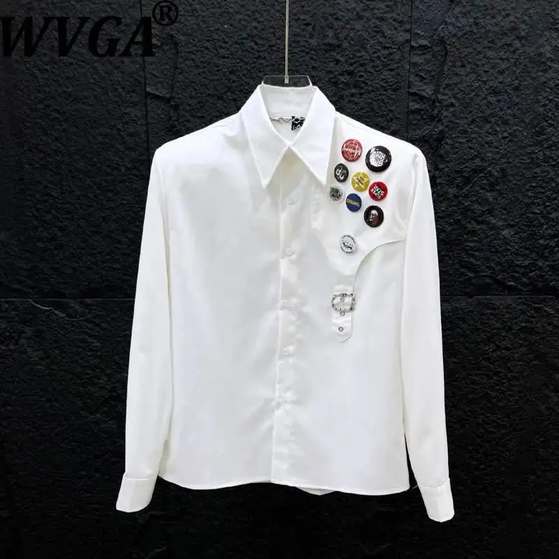 WVGA Spring Autumn New Man Niche Trendy Badge-decorated Long Sleeve Shirts Chic Casual Korean-style Turn-Down Collar Tops W22613
WVGA Spring Autumn New Man Niche Trendy Badge-decorated Long Sleeve Shirts Chic Casual Korean-style Turn-Down Collar Tops W22613