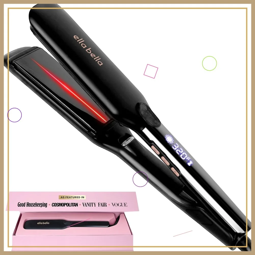 Titanium Flat Iron Hair Straightener with Infrared, Digital Display, Professional Styling Tool
Titanium Flat Iron Hair Straightener with Infrared, Digital Display, Professional Styling Tool