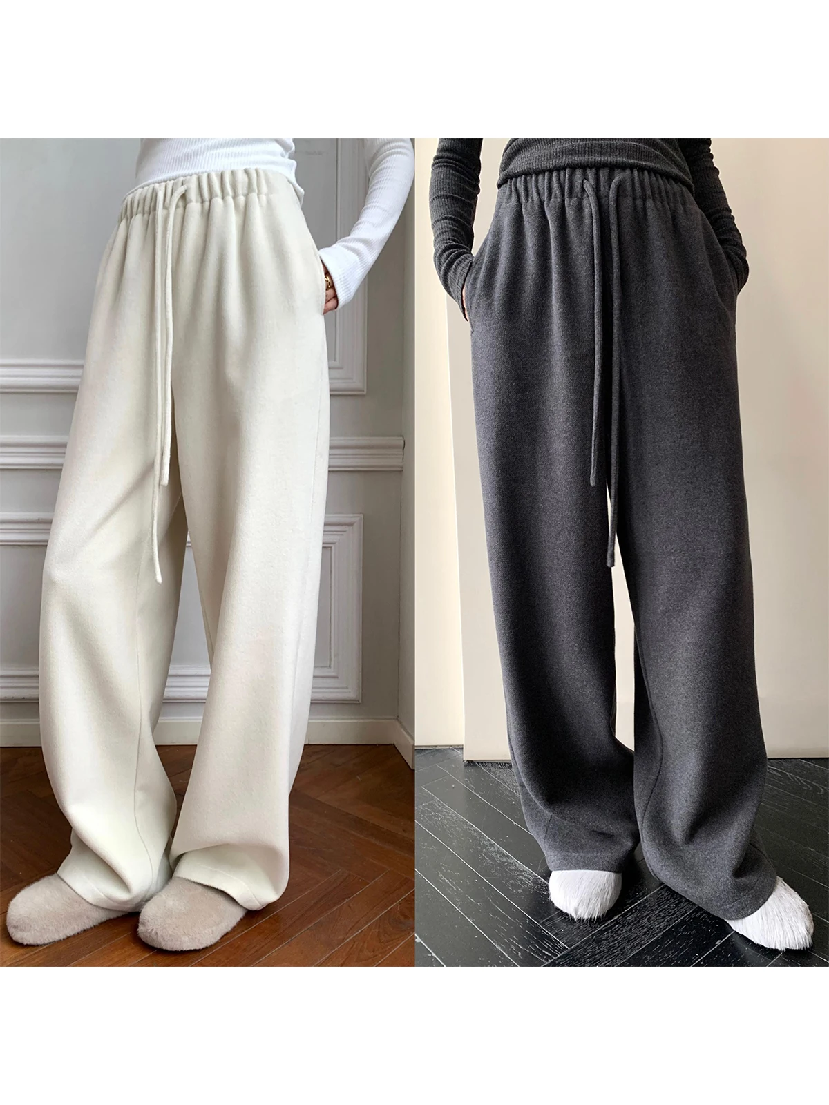 ZhouMiao Commuter Style Drawstring Elastic Waist Straight Leg Casual Pants Women's Loose Long Trousers Casual Fashion
ZhouMiao Commuter Style Drawstring Elastic Waist Straight Leg Casual Pants Women's Loose Long Trousers Casual Fashion