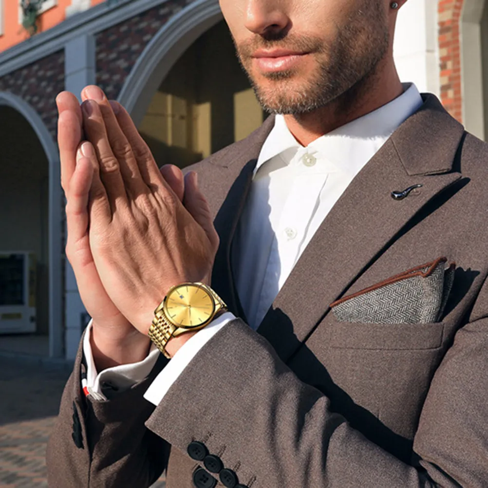 Men Stainless Steel Quartz Wristwatch Fashion Business Style Precise Timekeeping Calendar Function Waterproof Daily Wear Black
Men Stainless Steel Quartz Wristwatch Fashion Business Style Precise Timekeeping Calendar Function Waterproof Daily Wear Black