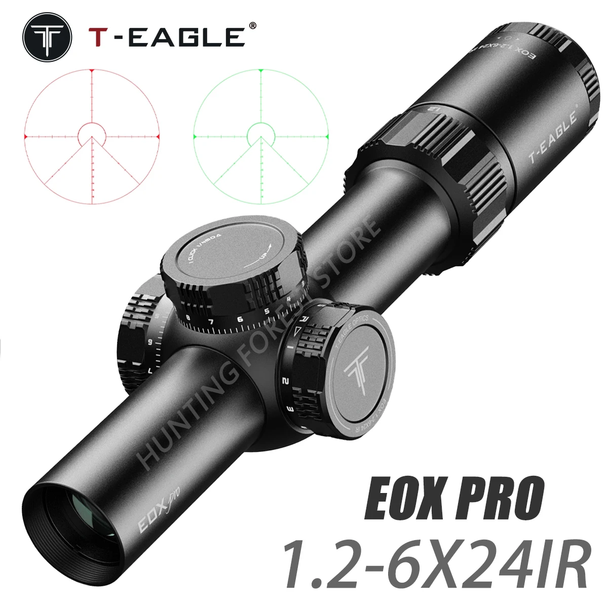 T-Eagle EOX PRO 1.2-6X24 IR Hunting Optical Rifle Scope with Red/Green Reflex Light Tactical Precision Shooting Collimator Sight
T-Eagle EOX PRO 1.2-6X24 IR Hunting Optical Rifle Scope with Red/Green Reflex Light Tactical Precision Shooting Collimator Sight