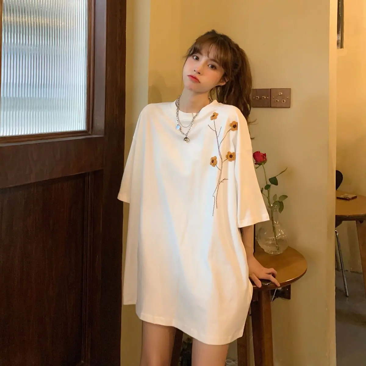 Summer 2025 New Loose Korean Three-dimensional Half-sleeved Top Printed Casual Loose T-shirt
Summer 2025 New Loose Korean Three-dimensional Half-sleeved Top Printed Casual Loose T-shirt