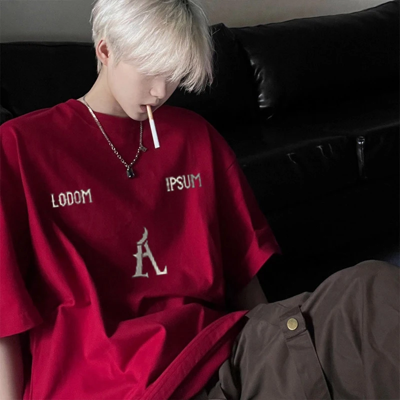 Мужская футболка свободного кроя в американском ретро-стиле, красная, 500 г, из плотного материала, повседневная, в стиле High Street, модный бренд, с круглым вырезом, топ
Мужская футболка свободного кроя в американском ретро-стиле, красная, 500 г, из плотного материала, повседневная, в стиле High Street, модный бренд, с круглым вырезом, топ