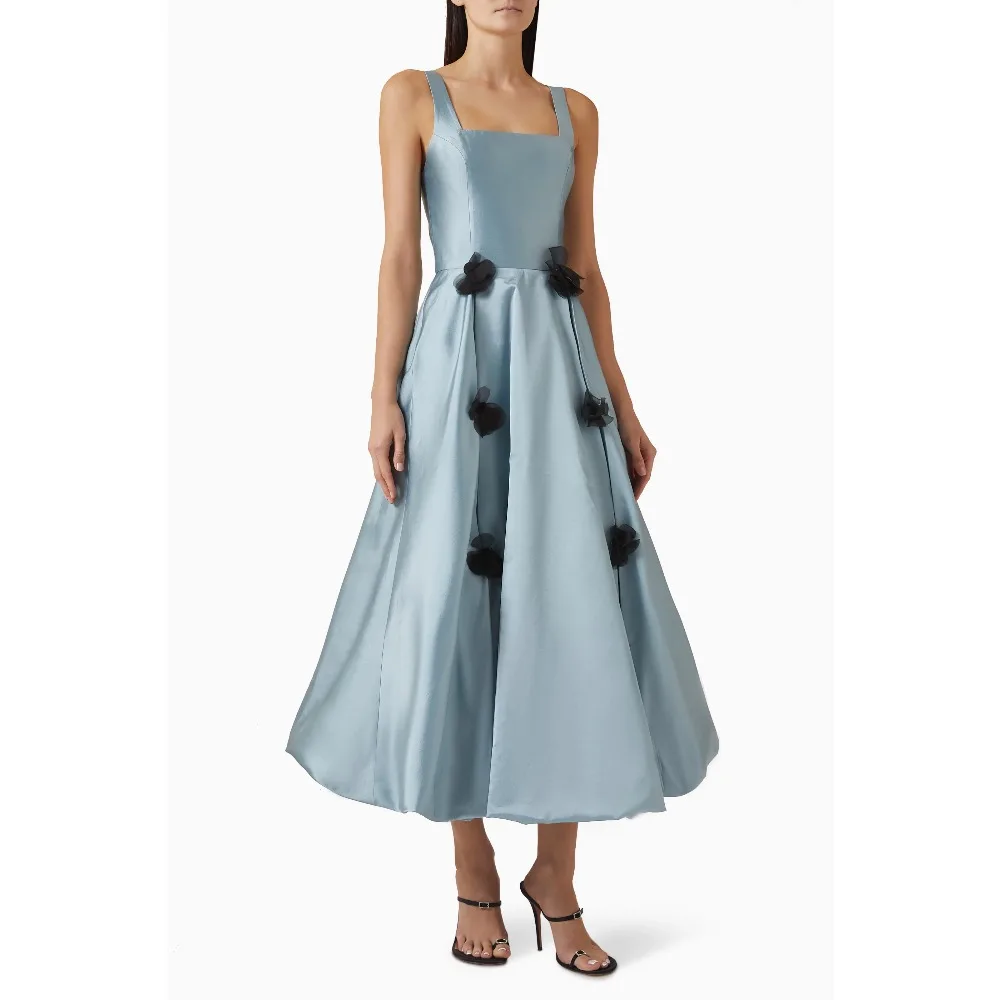 Customized 3D Florals Evening Dresses A Line Luxury Cocktail Party Dress Satin Midi Elegant Prom Gowns for Women 2026 Bespoke
Customized 3D Florals Evening Dresses A Line Luxury Cocktail Party Dress Satin Midi Elegant Prom Gowns for Women 2026 Bespoke