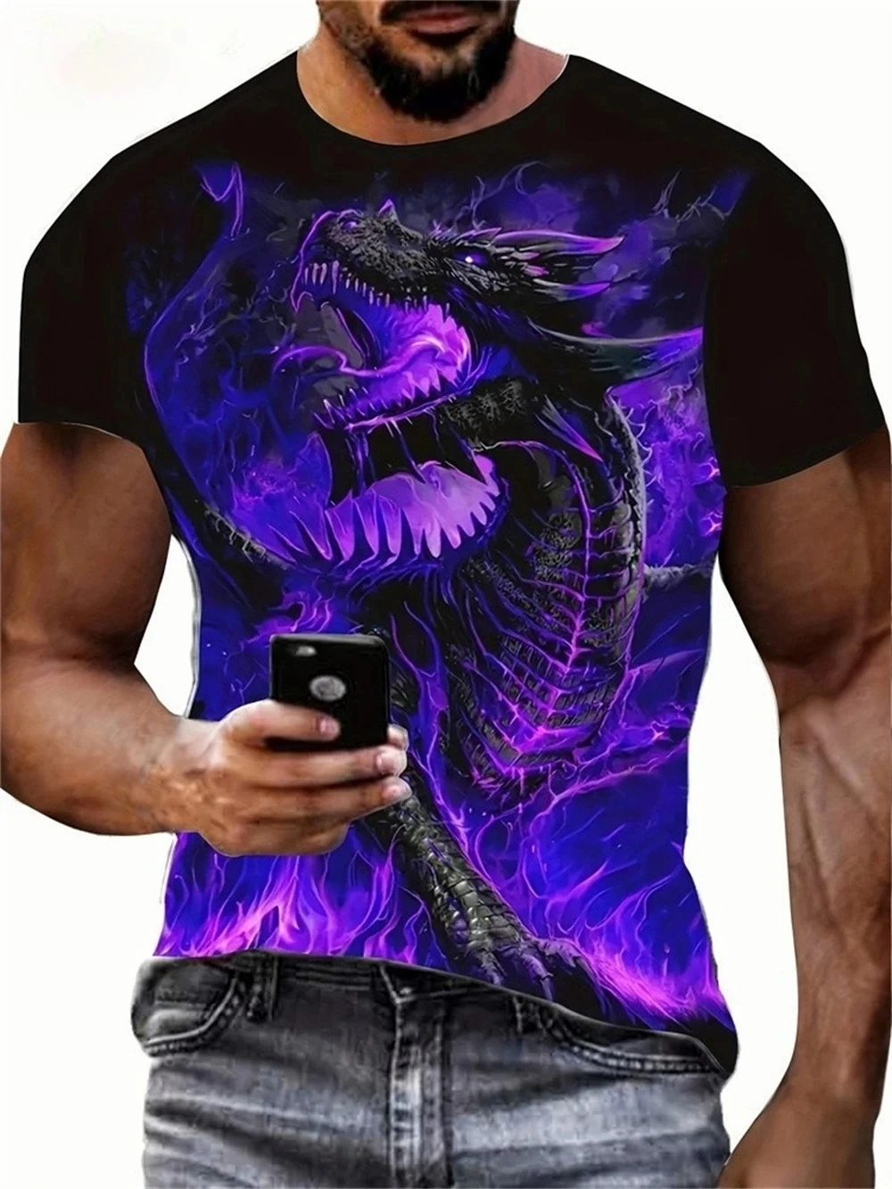 T Shirt Men Short Sleeve Tee Dragon Graphic T Shirts Personalized T-Shirt Dragon Print Clothes Men Funny Men's Summer Clothes
T Shirt Men Short Sleeve Tee Dragon Graphic T Shirts Personalized T-Shirt Dragon Print Clothes Men Funny Men's Summer Clothes