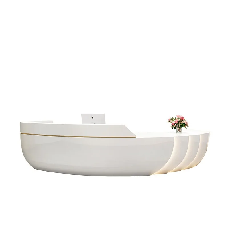 Fiberglass Painted Custom Shaped Reception Desk for Corporate Front Desk Medical Aesthetic Clinics Cashier Counter Curved Bar
Fiberglass Painted Custom Shaped Reception Desk for Corporate Front Desk Medical Aesthetic Clinics Cashier Counter Curved Bar