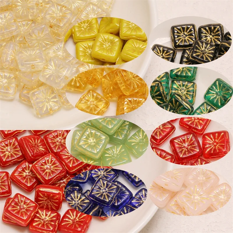 New style 44pcs/lot color pattern print 11mm geometry square shape glass beads diy jewelry garment accessory
New style 44pcs/lot color pattern print 11mm geometry square shape glass beads diy jewelry garment accessory