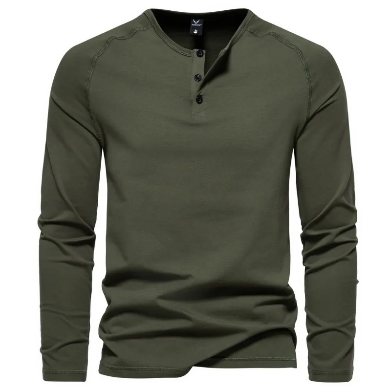2024 Autumn New Cotton Men's Fashion Trend Henry Neck Long Sleeved T-shirt Casual Solid Color Bottom Shirt
2024 Autumn New Cotton Men's Fashion Trend Henry Neck Long Sleeved T-shirt Casual Solid Color Bottom Shirt