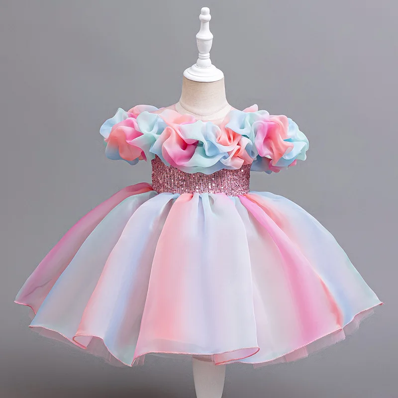 Children's Dress New Style Little Girl Princess Dress Girl's Rainbow Candy Color Mesh Dress
Children's Dress New Style Little Girl Princess Dress Girl's Rainbow Candy Color Mesh Dress