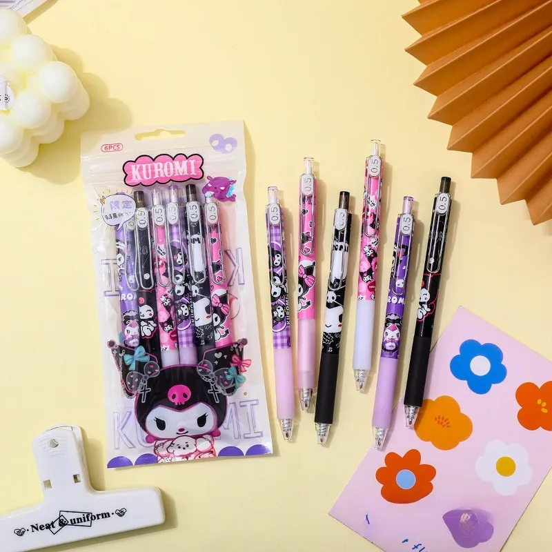 6Pcs Sanrio Kuromi Gel Pens Ins Anime Cartoon New Pressing Pen Black Water Ink 0.5mm Cute Signature Pen Stationery Student Gift
6Pcs Sanrio Kuromi Gel Pens Ins Anime Cartoon New Pressing Pen Black Water Ink 0.5mm Cute Signature Pen Stationery Student Gift