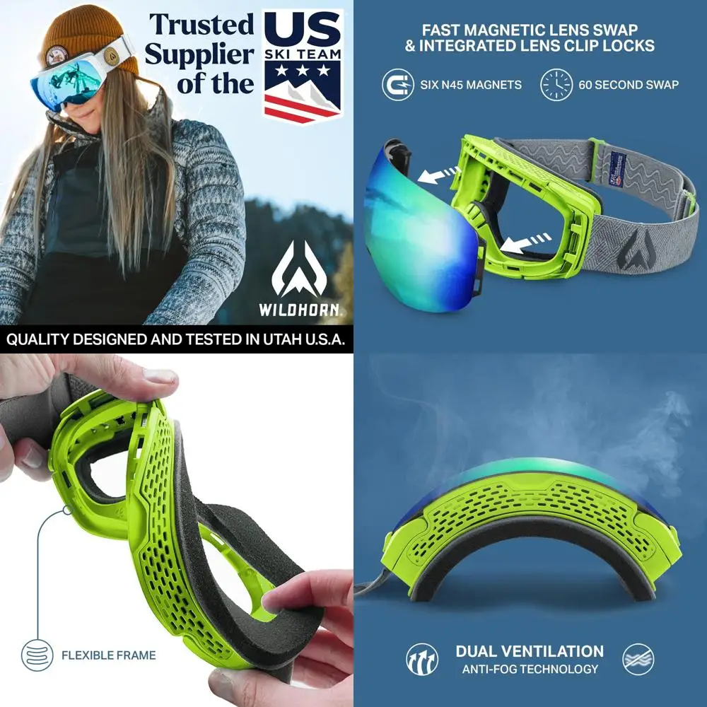 Anti-Fog, Scratch-Resistant UV-Protected Magnetic Lens Ski Goggles for Men and Women
Anti-Fog, Scratch-Resistant UV-Protected Magnetic Lens Ski Goggles for Men and Women