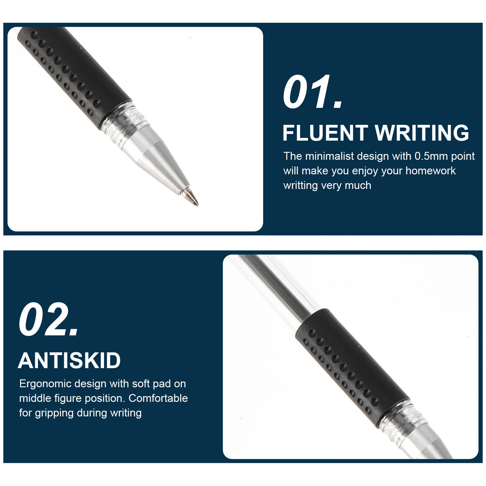 12Pcs Gel Ink Pens 0.5mm Fine Point Comfortable Grip Smooth Writing for Students Office School Black
12Pcs Gel Ink Pens 0.5mm Fine Point Comfortable Grip Smooth Writing for Students Office School Black