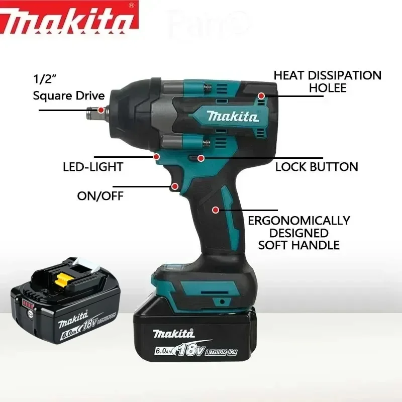 100%Original Makita DTW700 18V Tools Heavy Duty Wireless Impact Wrench Brushless Electric Spanner Full Set With 6.0Ah Battery
100%Original Makita DTW700 18V Tools Heavy Duty Wireless Impact Wrench Brushless Electric Spanner Full Set With 6.0Ah Battery