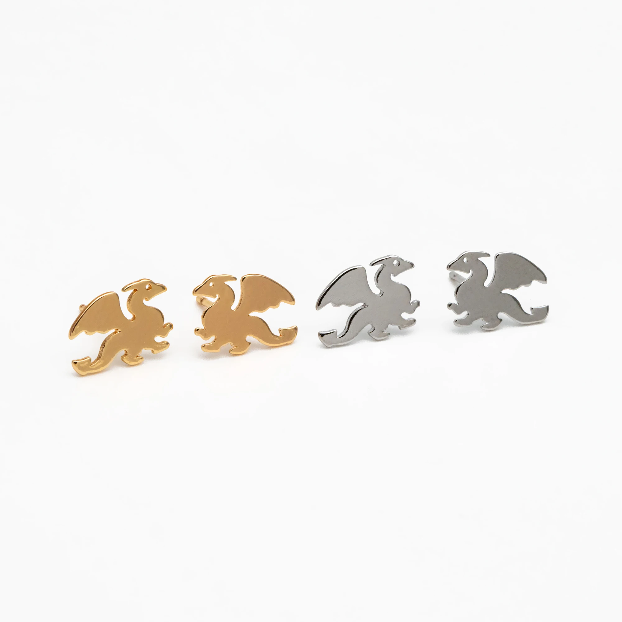 10pcs Gold/ Silver Tone Dragon Earrings, 18K Real Gold/ Rhodium Plated Brass, Minimalist Stud Earrings (GB-4497)
10pcs Gold/ Silver Tone Dragon Earrings, 18K Real Gold/ Rhodium Plated Brass, Minimalist Stud Earrings (GB-4497)