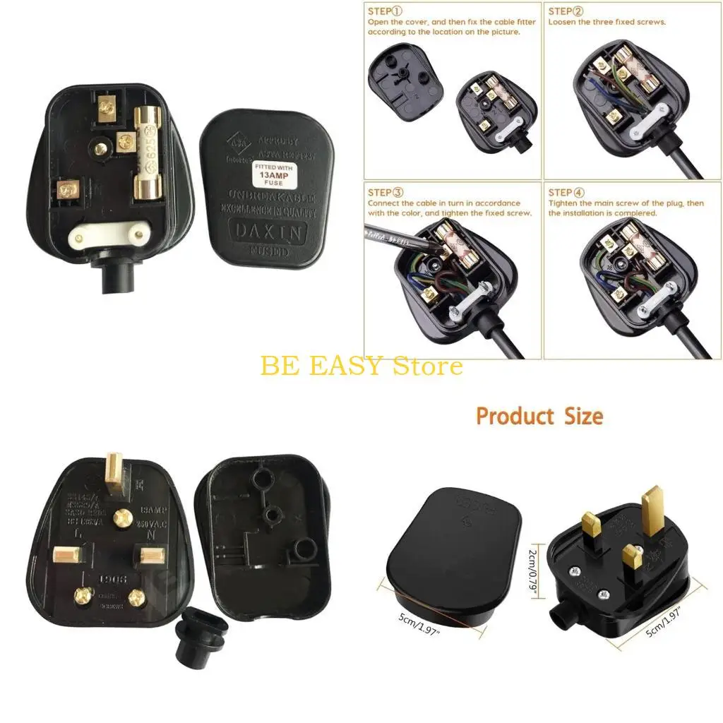 E28F 3-контактная вилка с предохранителем, 13 А, Сетевые вилки с предохранителем, 13 А, британская вилка с ручкой для шнура, 6
E28F 3-контактная вилка с предохранителем, 13 А, Сетевые вилки с предохранителем, 13 А, британская вилка с ручкой для шнура, 6